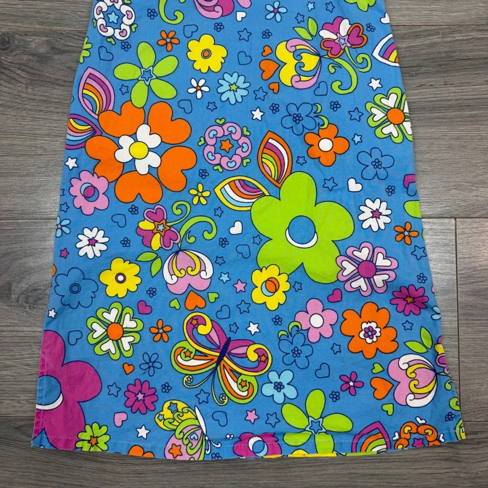 Retro Daisy Floral Halter Dress Girls 8 Hippie Summer Groovy Children's Place - Picture 3 of 14